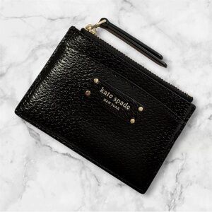 Kate Spade Black Textured Card Wallet